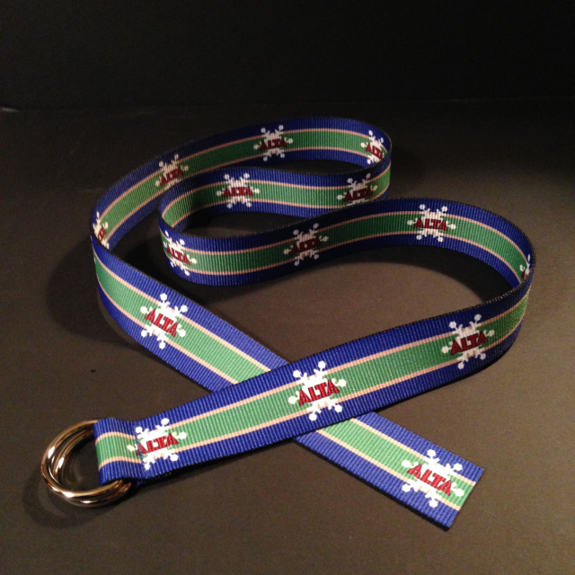 Royal Blue and Green Alta Belt  with Alta Logos