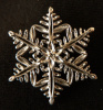 Sterling Silver Snowflake Pin With a Small Diamond in the Center