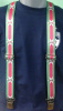 Pink & Green Wide Pin Striped Suspenders with Alta Logo