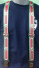 Pink & Green Wide Pin Striped Suspenders with Alta Logo